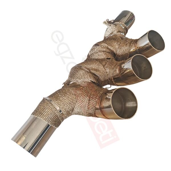 Honda civic typer 3'lü egzoz yapma borusu krom 304 ve Titanyum Amyant