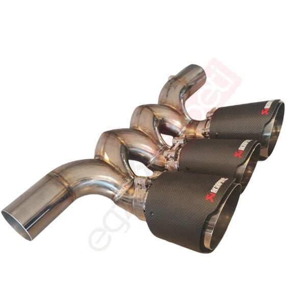 Honda civic typer 3'lü egzoz yapma borusu krom 304 Akrapoviç Egzoz uçları