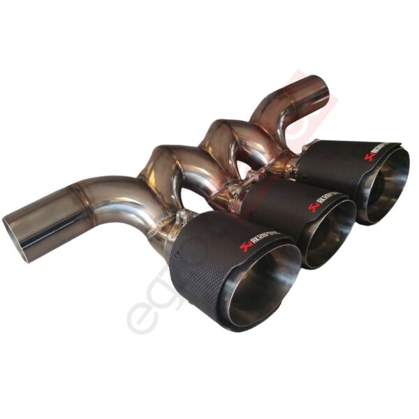 Honda civic typer 3'lü egzoz yapma borusu krom 304 Akrapoviç Egzoz uçları ve Titanyum Amyant