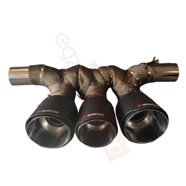 Honda civic typer 3'lü egzoz yapma borusu krom 304 Akrapoviç Egzoz uçları ve Titanyum Amyant