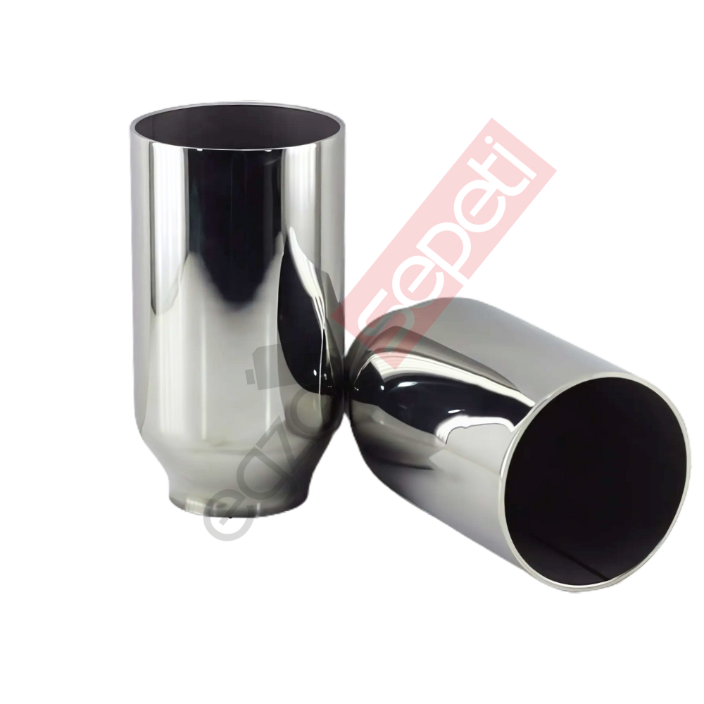 Krom Egzoz Ucu Sağ Ve Sol Takım 304 Kalite Yuvarlak Çap Ölçüsü 76X170 mm