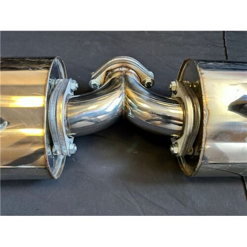 Bmw G30 5.20 / 5.30 70 mm Krom Borular ve Krom Flanşlı Çift Yassı Varex