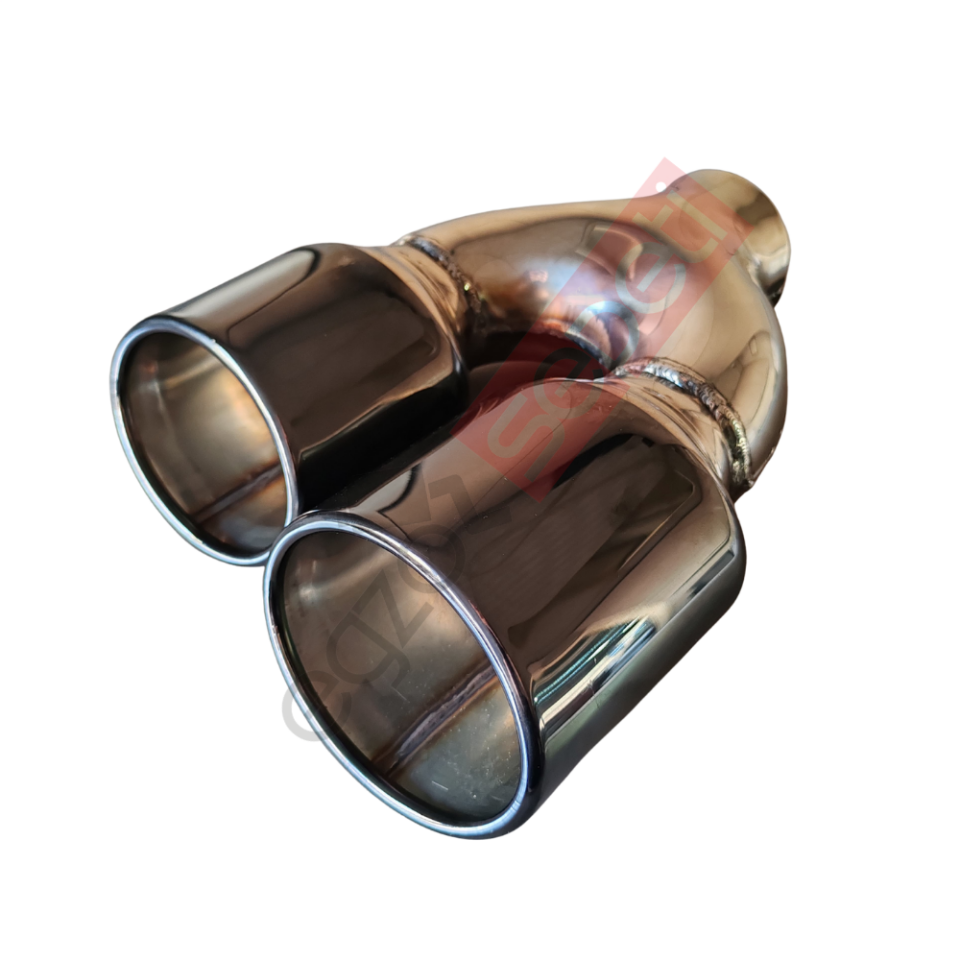 Krom Füme Egzoz Ucu Sağ Oval Çap Ölçüsü 90X120 MM