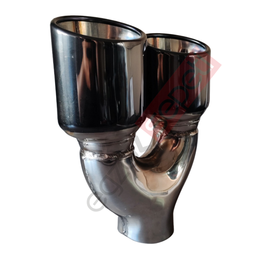 Krom Füme Egzoz Ucu Sağ Oval Çap Ölçüsü 90X120 MM