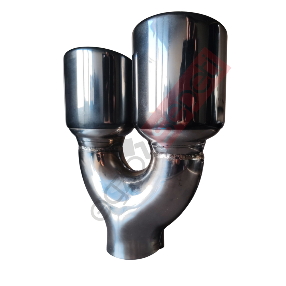 Krom Füme Egzoz Ucu Sağ Oval Çap Ölçüsü 90X120 MM