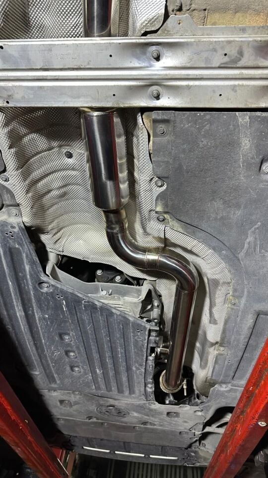 Bmw G22 Opf Ve Orta İptali Krom 70 mm + Spor Susturucu 70 mm