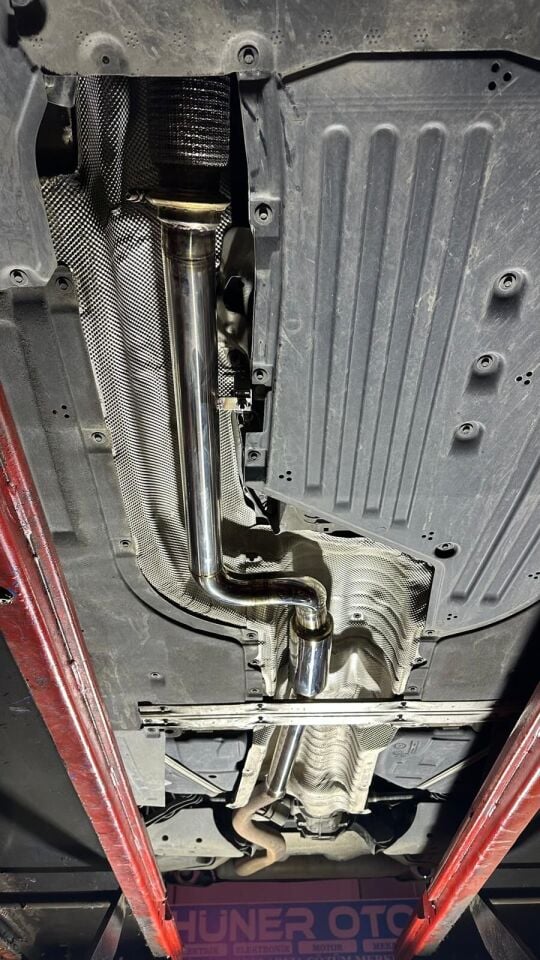 Bmw G22 Opf Ve Orta İptali Krom 70 mm + Spor Susturucu 70 mm