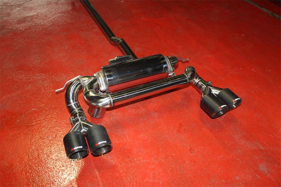 Bmw F30 3.16 / 3.20 Krom Flanşlı Varex Ve Arka Krom Boru Ve Akrapoviç Egzoz Uçları Takım