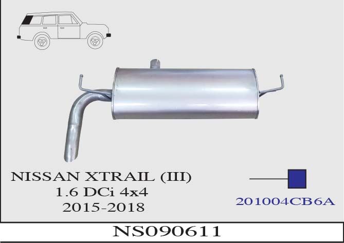 Nissan X-Trail (3) 1.6 Dcı 4X4 Arka Borulu Susturucu 2015-18