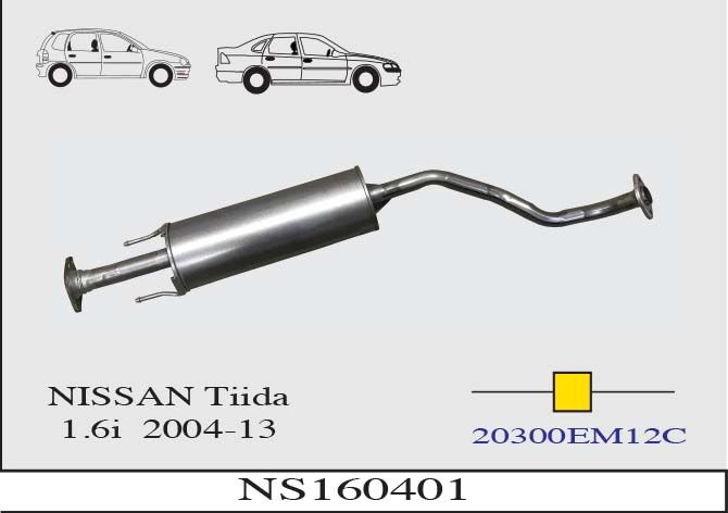 Nissan Tiida 1.6İ Orta Borulu Susturucu 2004-13