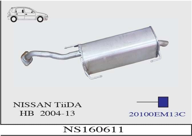 Nissan Tiida Hb 1.6İ Arka Borulu Susturucu  2004-13