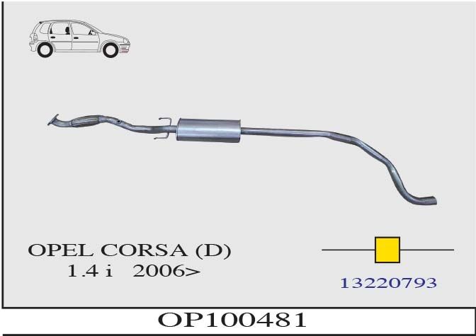 Opel Corsa (D) 1.4 Orta Susturucu Borulu Spr. 2006>...