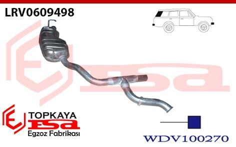 Range Rover Arka Susturucu Borulu Sağ Uzun 4.0 / 4.6 4X4 1996 > 1998