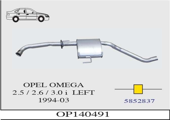 Opel Omega 2.5/2.6/3.0İ Orta Susturucu Borulu Sol 1994-03
