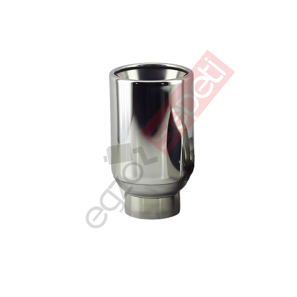 Krom Egzoz Ucu Sağ Taraf 304 Kalite Yuvarlak Çap Ölçüsü 90X120 mm