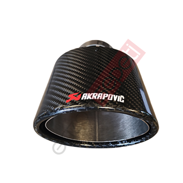 Akrapoviç Karbon Egzoz Ucu 100 MM Parlak Siyah Yassı/Oval Gerçek Karbon Malzeme İthal Ürün