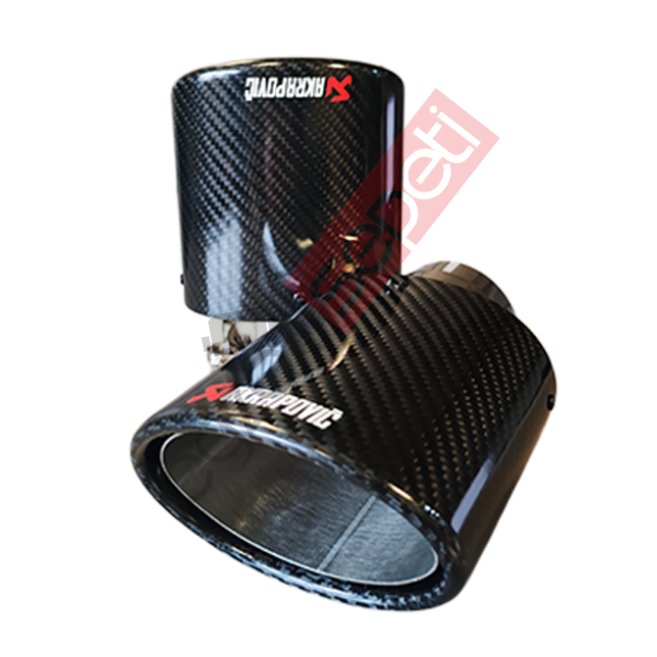 Akrapoviç Krom Egzoz Ucu 100 MM Sağ Ve Sol Takım Parlak Siyah Yassı/Oval İthal Ürün