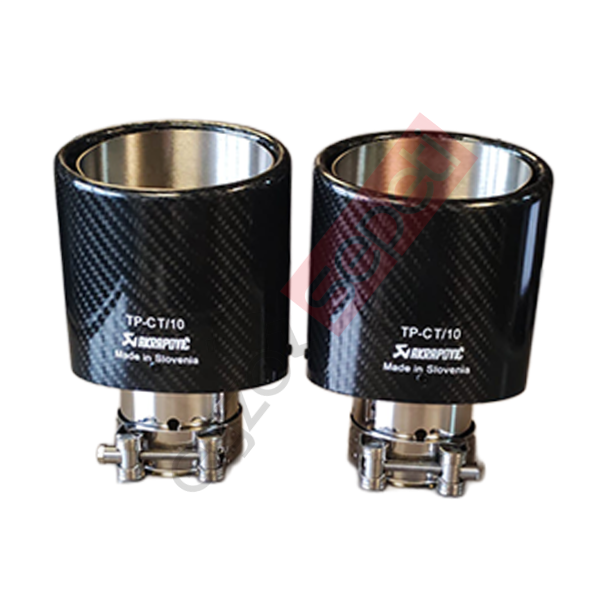 Akrapoviç Krom Egzoz Ucu 100 MM Sağ Ve Sol Takım Parlak Siyah Yassı/Oval İthal Ürün