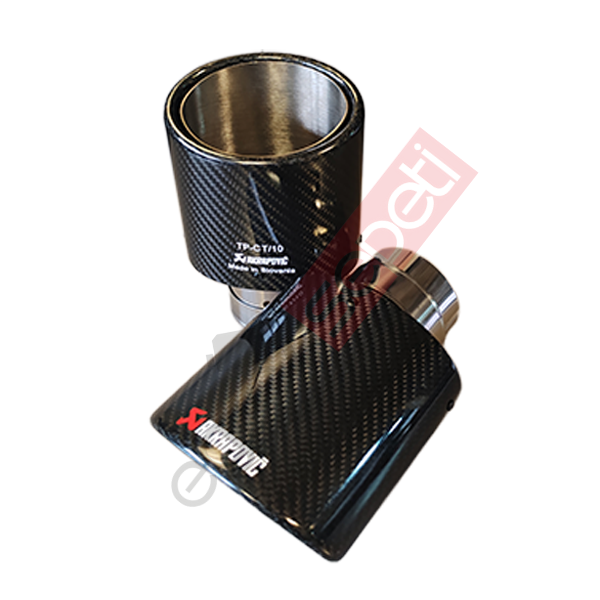 Akrapoviç Krom Egzoz Ucu 100 MM Sağ Ve Sol Takım Parlak Siyah Yassı/Oval İthal Ürün