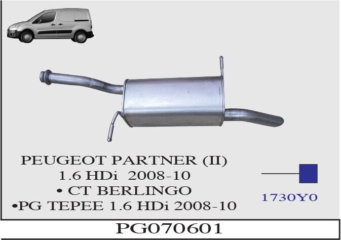 Peugeot Partner (2)/Berlingo (2) 1.6 Hdi 16V Arka Susturucu Borulu 2008>…