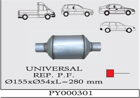 Peugeot Tüp Susturucu Pfy Ø155Xø54X280 Mm