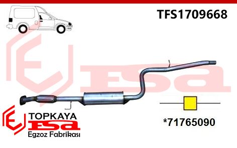 Fiat Doblo 8V 1580CC Tm Spiralli Orta Susturucu Borulu Susturucu Benzinli