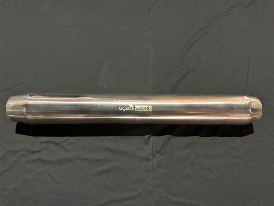 Özel Üretim Rezonatör 70 Çap 304 Krom Spor Susturucu 80 CM