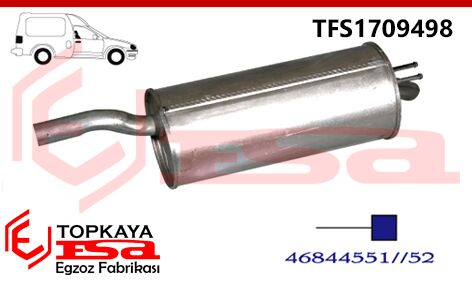 Fiat Doblo Arka Susturucu Borulu Benzinli 1.2 8V 2001 > 2005