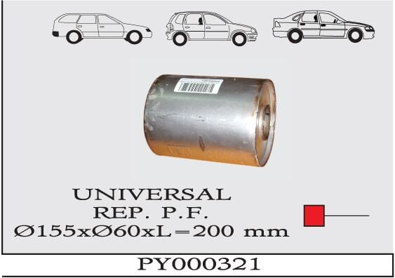 Üniversal Tüp Susturucu Pfy Ø155 X Ø60 X200 Mm