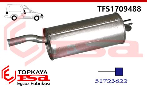 Fiat Doblo 1.9 D Arka Susturucu Borulu Dizel 2001 > 2005 63 Hp Minivan