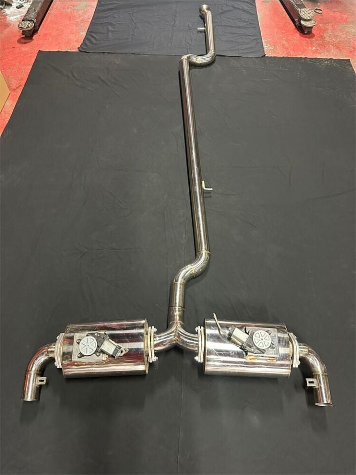 Bmw X6 Arka Sag Ve Sol Krom Flanşlı Aktif Çift Yassı Varex 76 mm. Ve 76 mm. Krom Borular