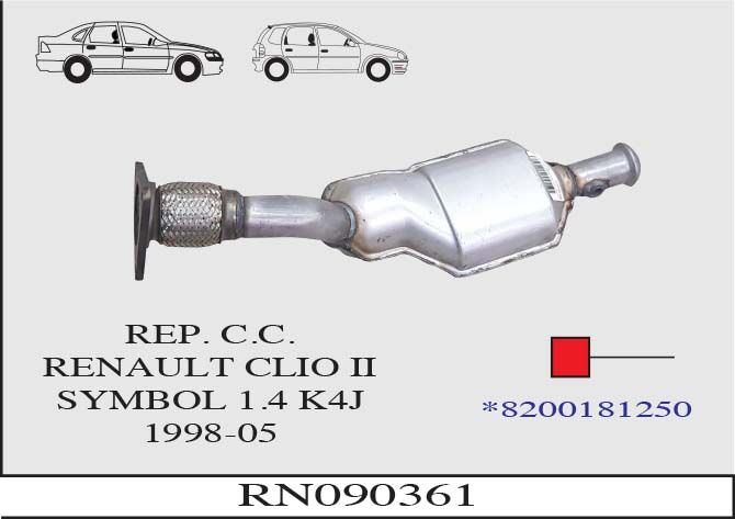 Renault Clio 2 1.4 16V K4J Susturucu Katalitik Konventer Yerine Spirelli Baskılı Mşr. 1998-05