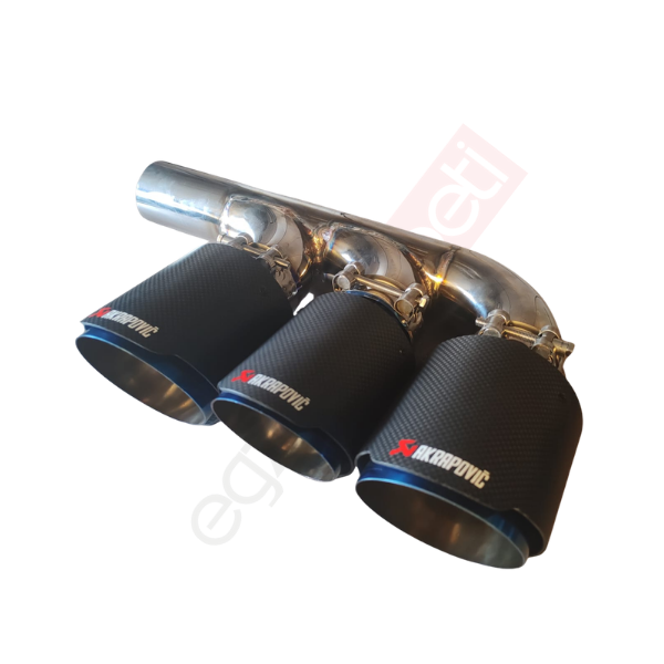 Honda civic typer 3'lü egzoz yapma borusu krom 304 ve akrapoviç ital egzoz uçları