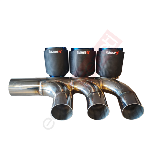 Honda civic typer 3'lü egzoz yapma borusu krom 304 ve akrapoviç ital egzoz uçları