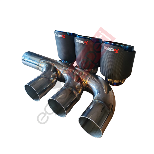 Honda civic typer 3'lü egzoz yapma borusu krom 304 ve akrapoviç ital egzoz uçları