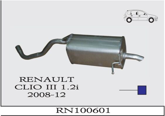 Renault Clio 3 1.2İ Benzinli Arka Borulu Susturucu 2008-12