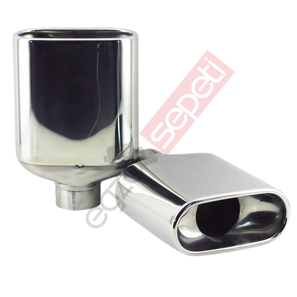 Krom Egzoz Ucu 304 Kalite Dikdörtgen Çap Ölçüsü 6,5X14Cm