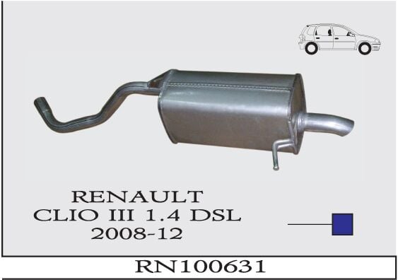 Renault Clio 3 1.4 Dizel Arka Borulu Susturucu 2008-12