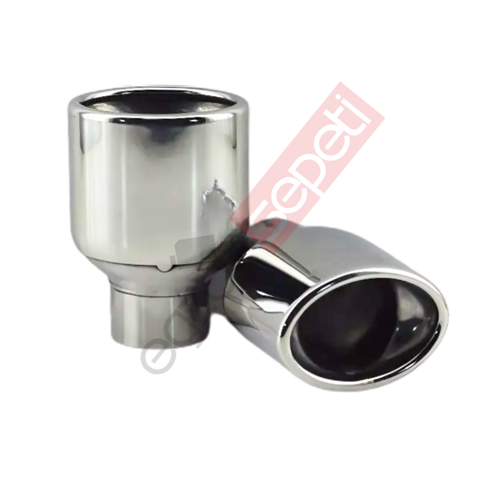 Krom Egzoz Ucu Sağ Ve Sol Takım 304 Kalite Oval Çap Ölçüsü  55x80 mm
