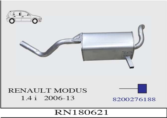 Renault Modus 1.4İ Arka Borulu Susturucu 2006-13