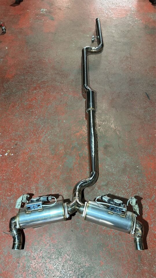 Bmw F36 4.28 Arka Sag Ve Sol Krom Flanşlı Aktif Çift Yassı Varex Krom Borular