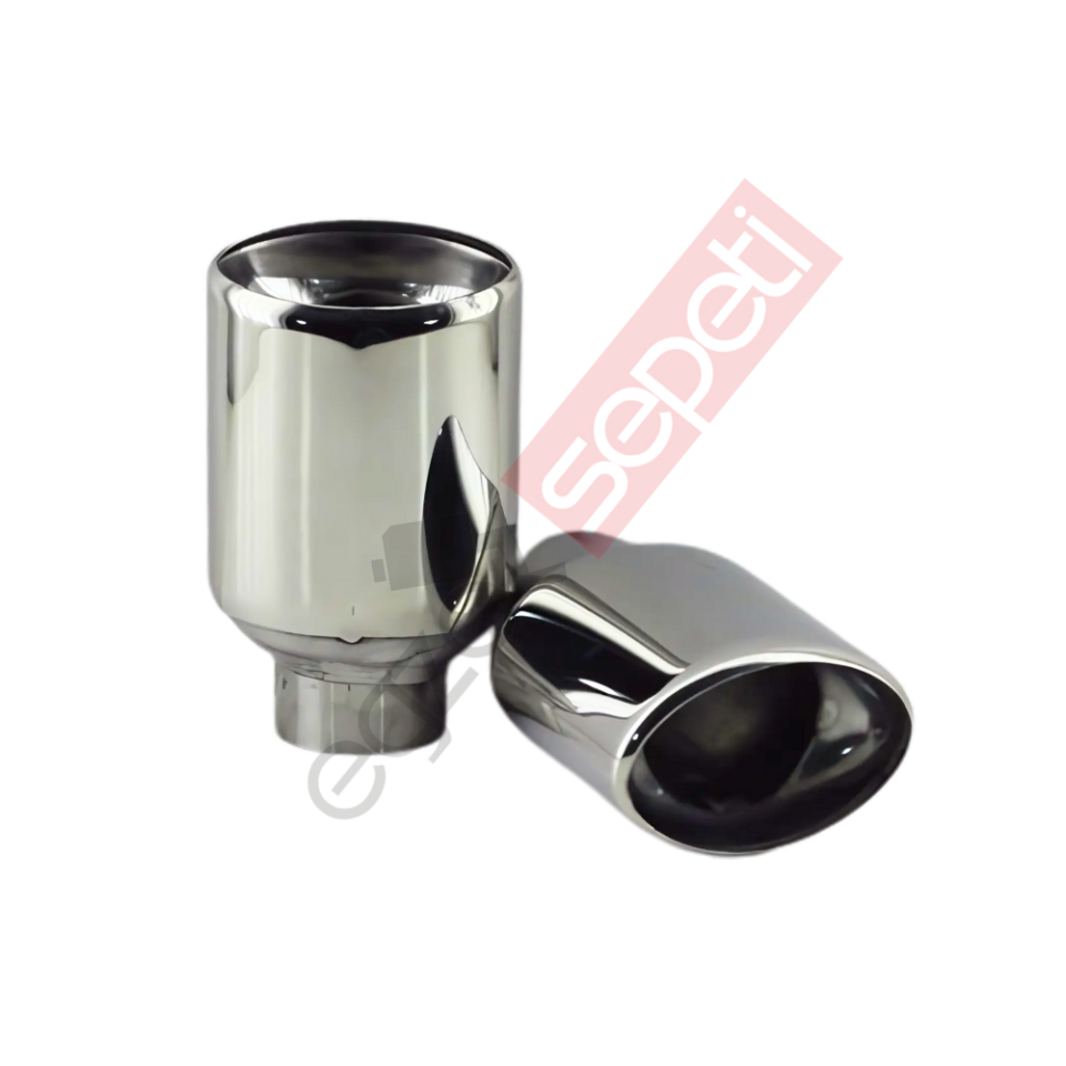 Krom Egzoz Ucu 304 Kalite Oval Çap Ölçüsü 5,5X8 Cm