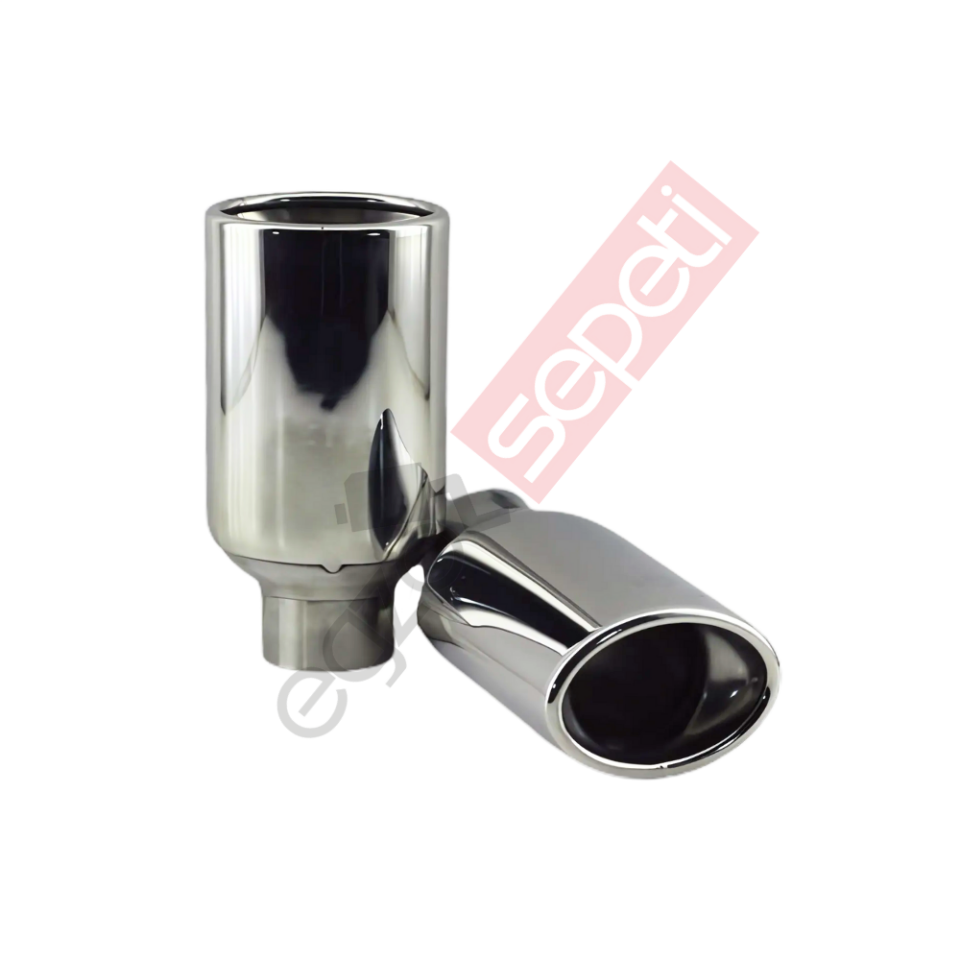 Krom Egzoz Ucu Sağ Ve Sol Takım 304 Kalite Oval Çap Ölçüsü 55x80 mm