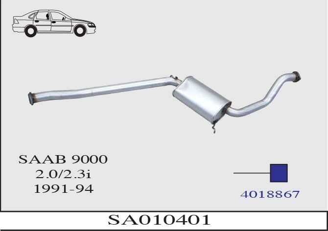 Saab 9000 2.0/2.3İ 16V Borulu Orta Susturucu 1991-94