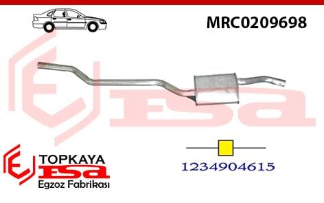 Mercedes 123 Kasa Orta Susturucu Borulu Dsl 1976 > 1985