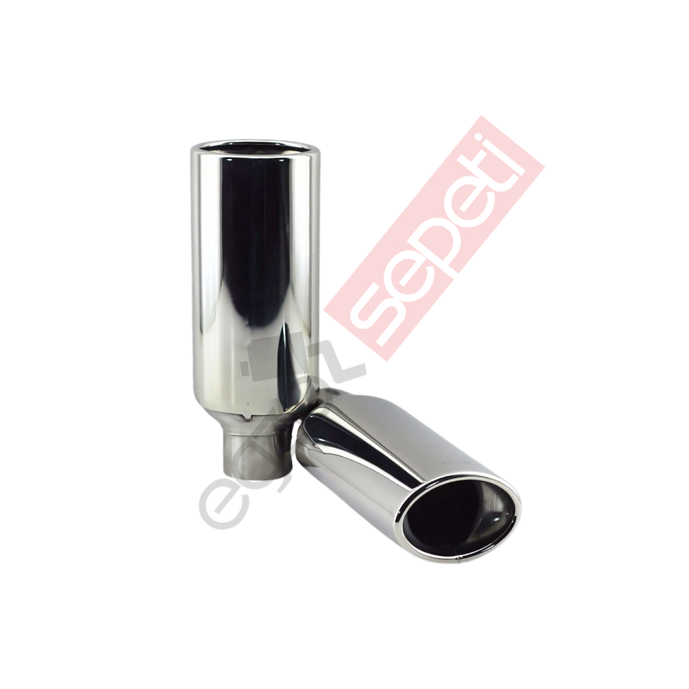 Krom Egzoz Ucu Sağ Ve Sol Takım 304 Kalite Oval Çap Ölçüsü 55x80 mm