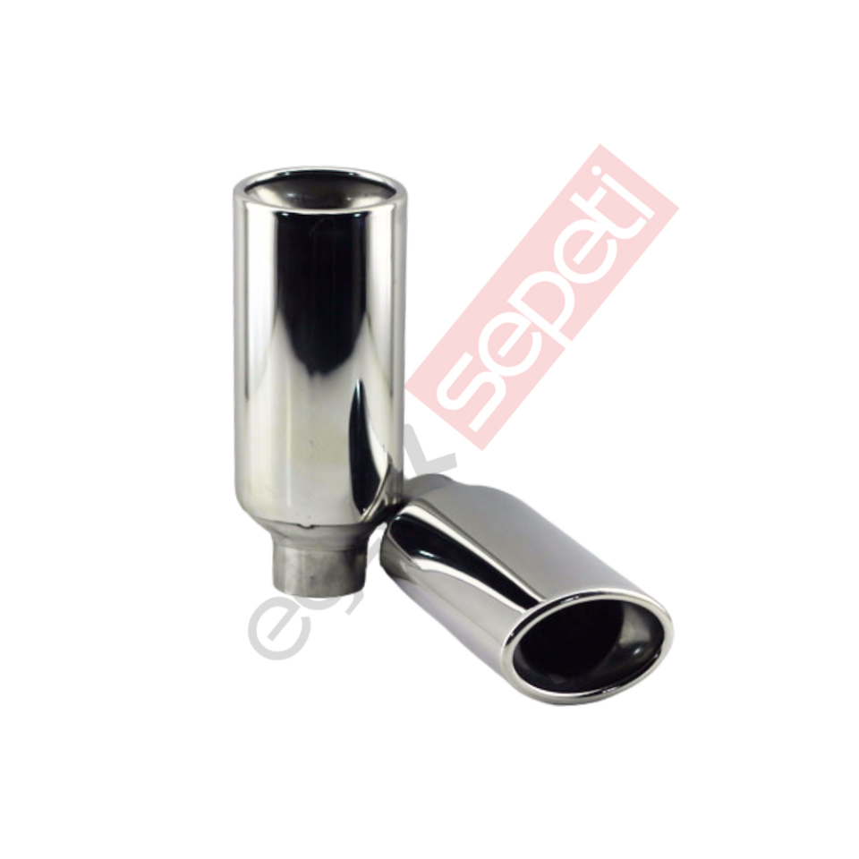 Krom Egzoz Ucu Sağ Ve Sol Takım 304 Kalite Oval Çap Ölçüsü 55x80 mm
