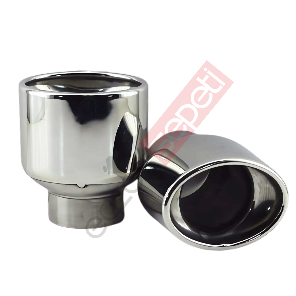 Krom Egzoz Ucu Sağ Ve Sol Takım 304 Kalite Oval Çap Ölçüsü 75x100mm