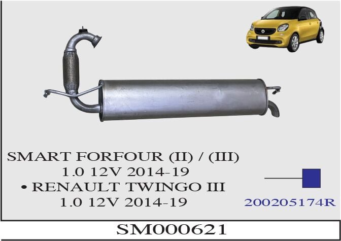 Smart Forfour 0.9/1.0Arka Susturucu Borulu Spirelli