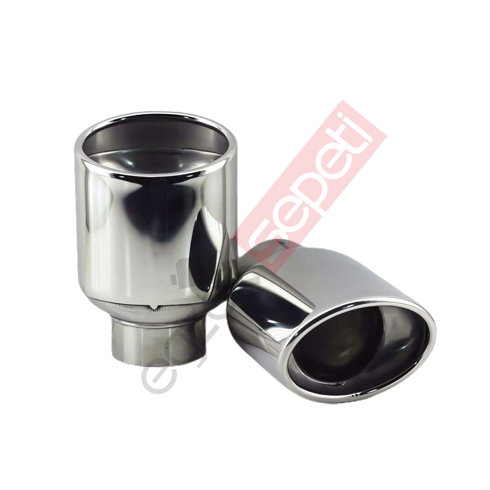 Krom Egzoz Ucu Sağ Ve Sol Takım 304 Kalite Oval Çap Ölçüsü 75x100mm
